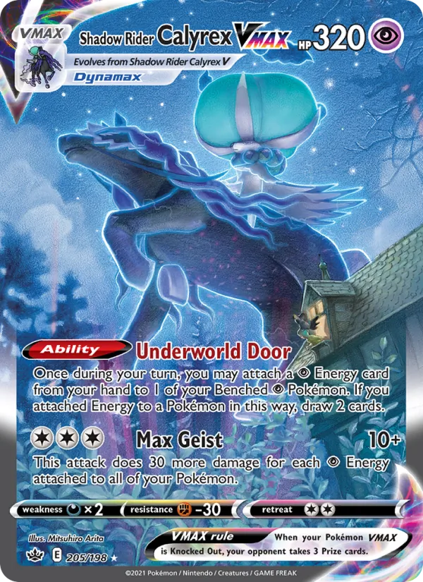 Shadow Rider Calyrex VMAX Holo 205/198 Chilling Reign Pokémon Card