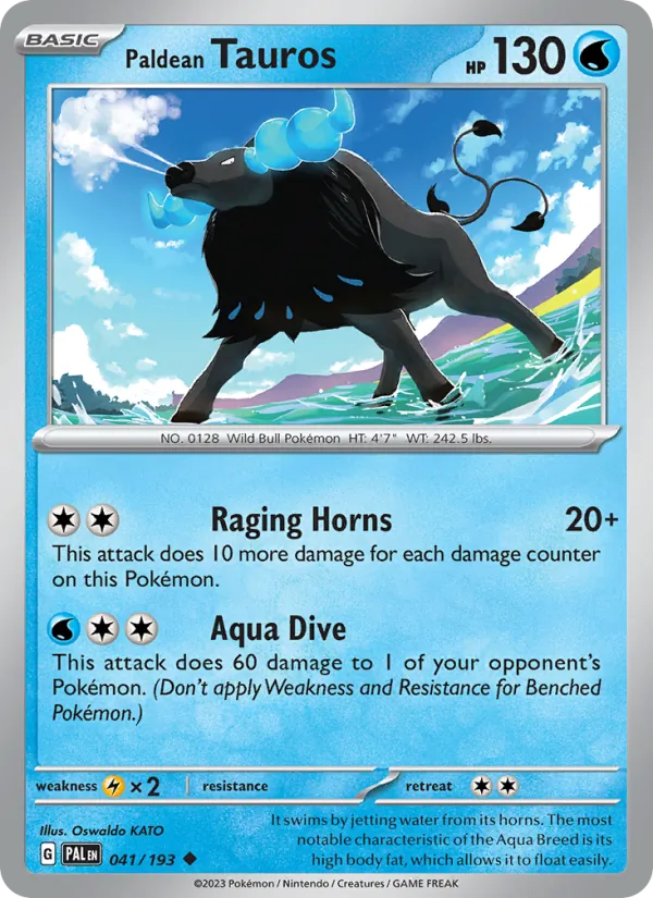 Paldean Tauros Normal 041/193 Paldea Evolved Pokémon Card