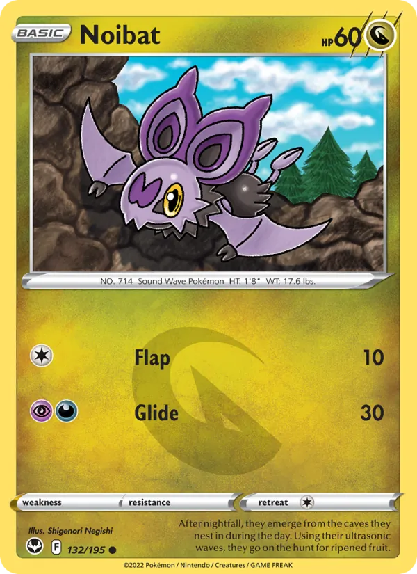 Noibat Reverse Holo 132/195 Silver Tempest Pokémon Card