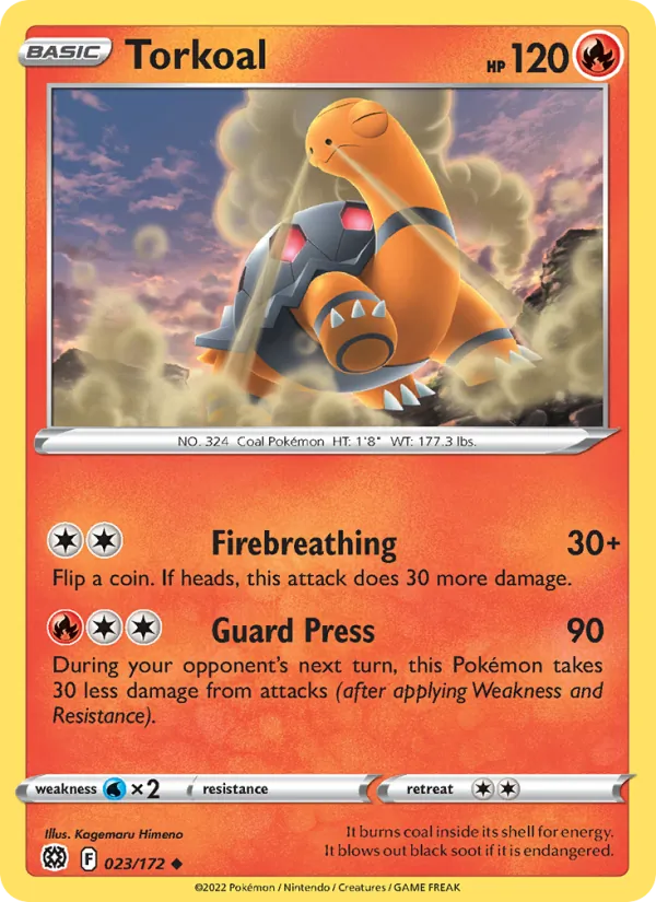 Torkoal Reverse Holo 023/172 Brilliant Stars Pokémon Card
