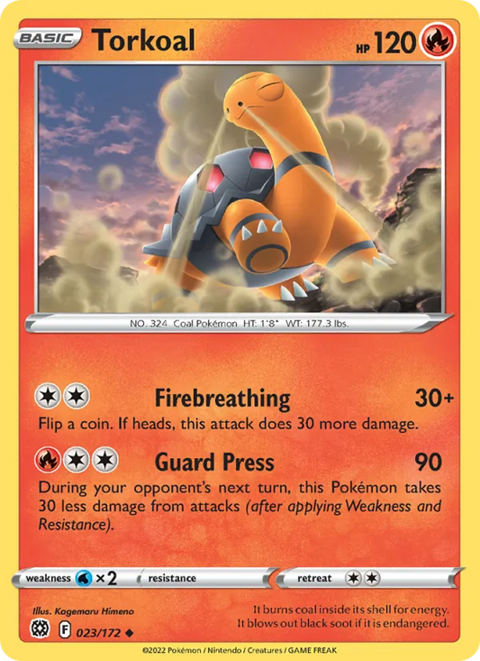 Torkoal Reverse Holo 023/172 Brilliant Stars Pokémon Card