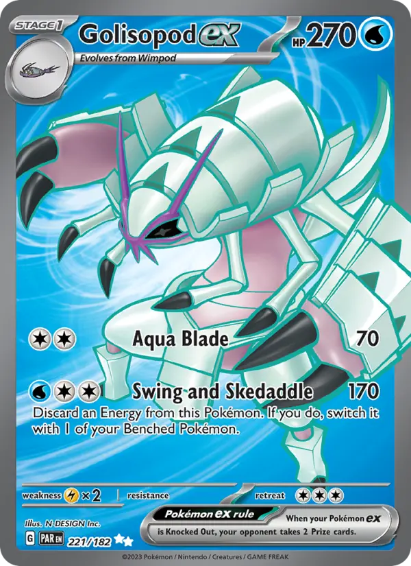 Golisopod ex Holo 221/182 Paradox Rift Pokémon Card