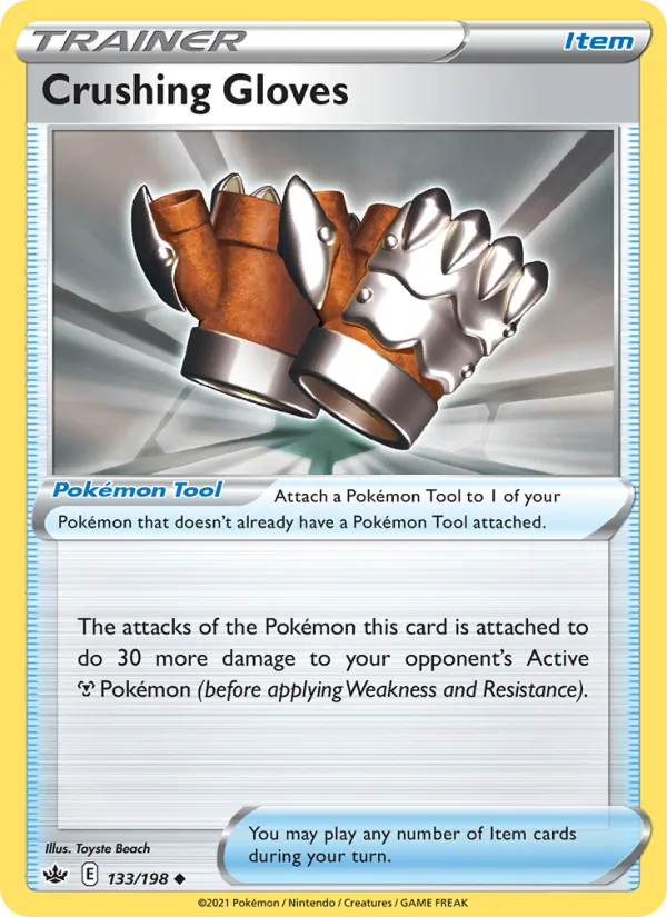Crushing Gloves Reverse Holo 133/198 Chilling Reign Pokémon Card