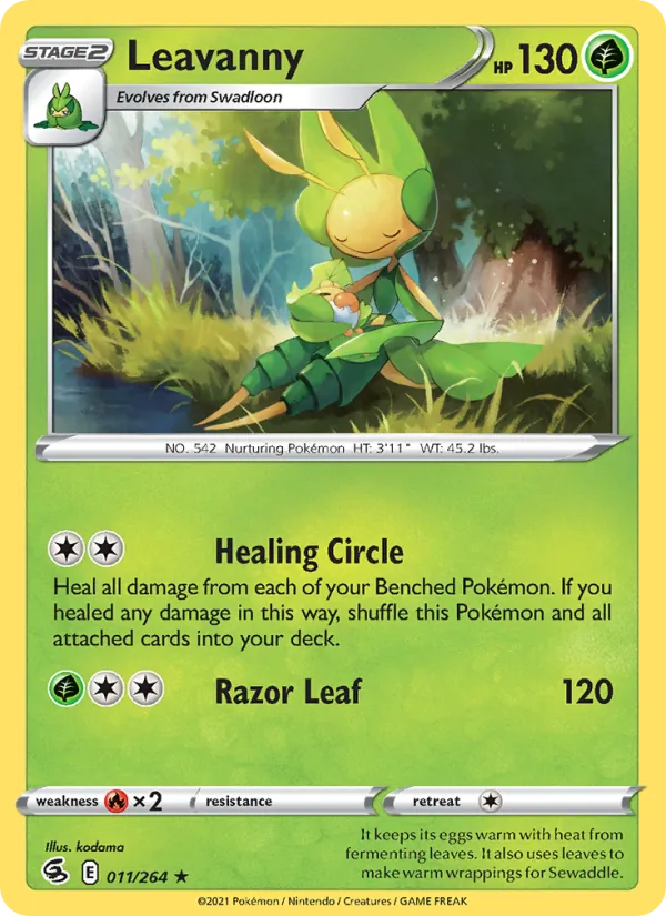 Leavanny Reverse Holo 011/264 Fusion Strike Pokémon Card