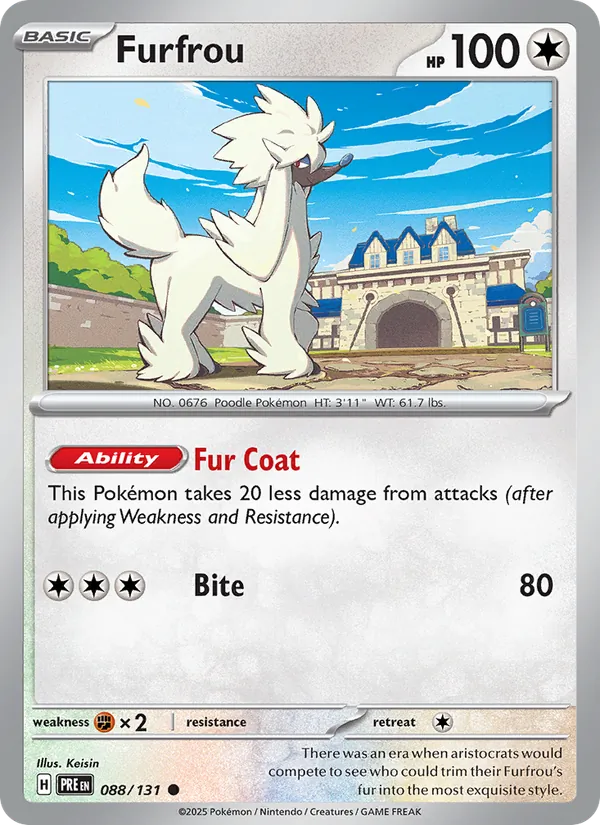 Furfrou Normal 088/131 Prismatic Evolutions Pokémon Card