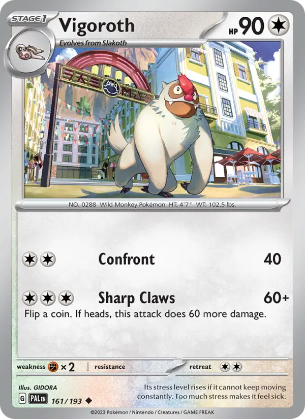 Vigoroth Non-Foil 161/193 Paldea Evolved Pokémon Card