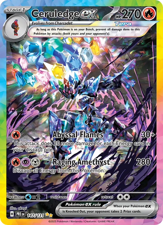 Ceruledge ex Holo 147/131 Prismatic Evolutions Pokémon Card