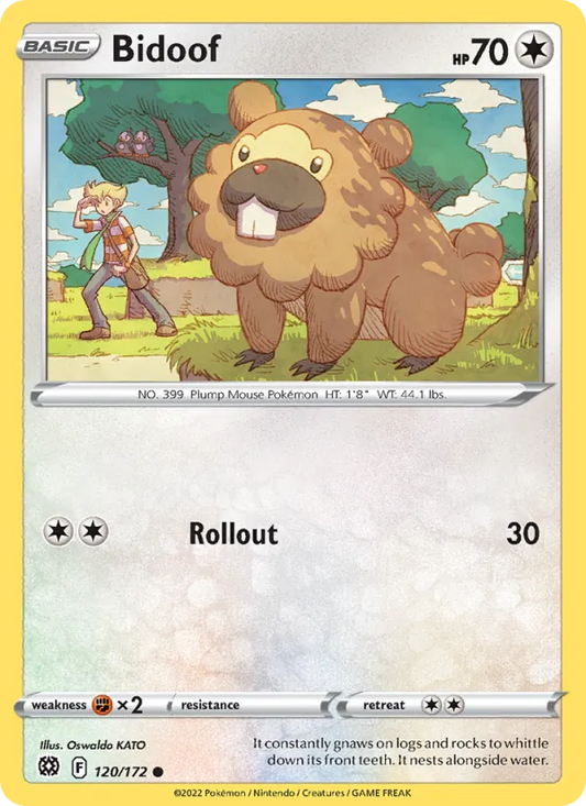 Bidoof Normal 120/172 Brilliant Stars Pokémon Card