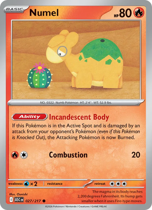 Numel Normal 027/217 Ascended Heroes Pokémon Card