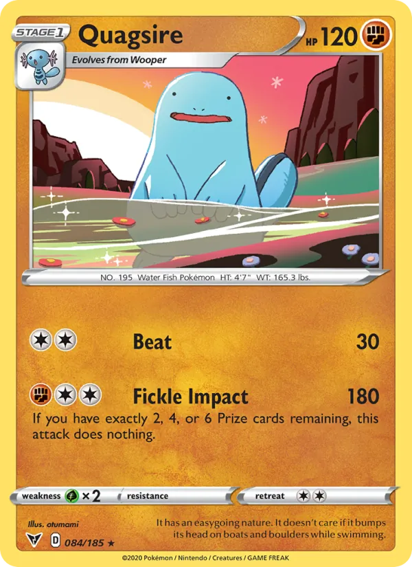 Quagsire Reverse Holo 084/185 Vivid Voltage Pokémon Card