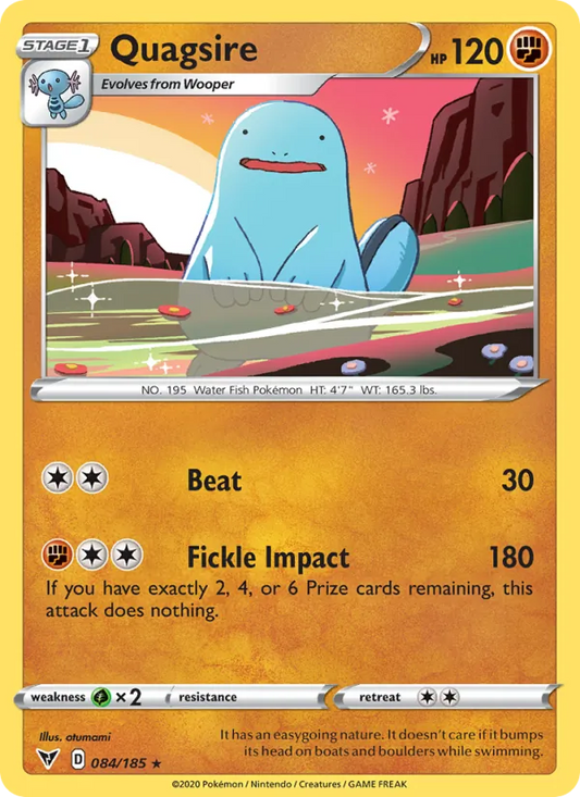 Quagsire Reverse Holo 084/185 Vivid Voltage Pokémon Card