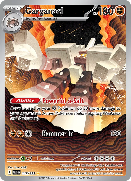 Garganacl Holo 147/132 Mega Evolution Pokémon Card