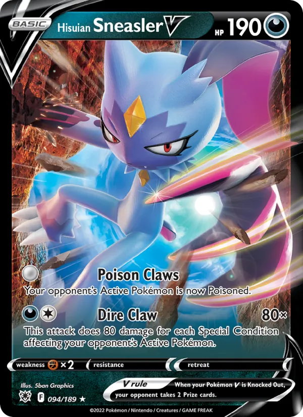 Hisuian Sneasler V Holo 094/189 Astral Radiance Pokémon Card