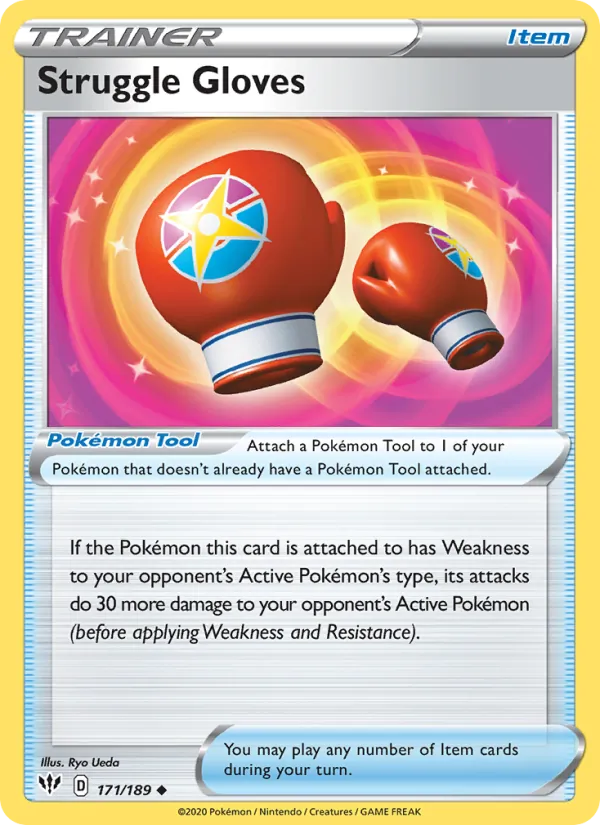 Struggle Gloves Reverse Holo 171/189 Darkness Ablaze Pokémon Card