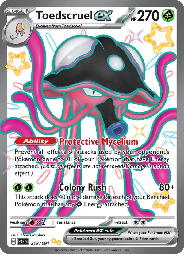 Toedscruel ex Holo 213/91 Paldean Fates Pokémon Card