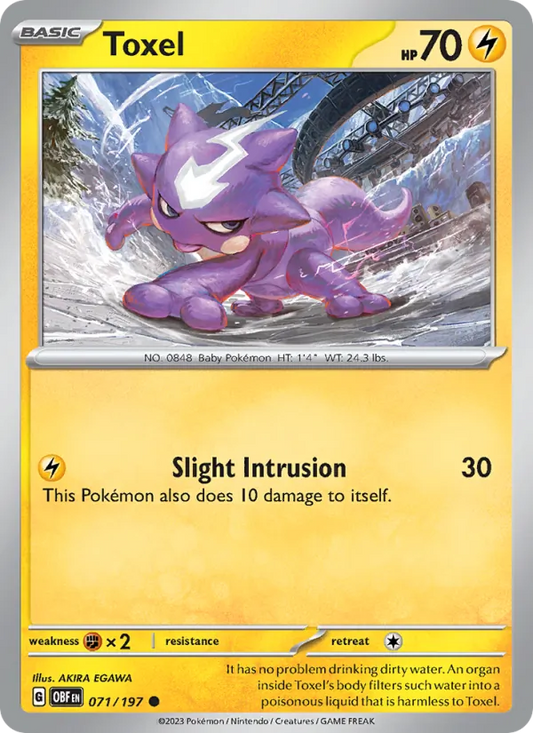 Toxel Normal 071/197 Obsidian Flames Pokémon Card