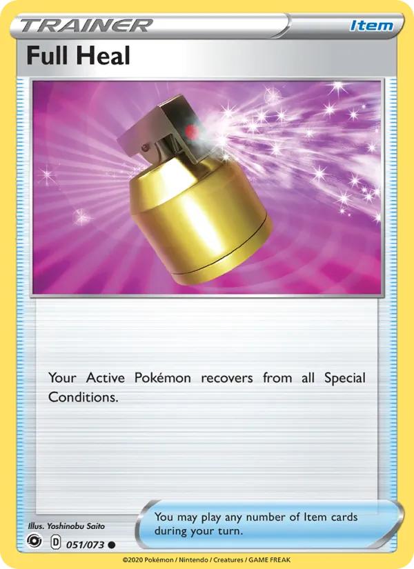 Full Heal Reverse Holo 051/73 Champion's Path Pokémon Card