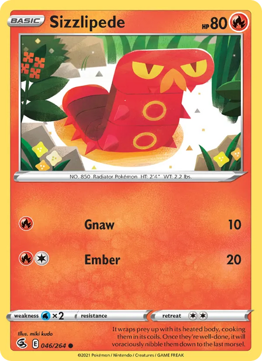 Sizzlipede Reverse Holo 046/264 Fusion Strike Pokémon Card