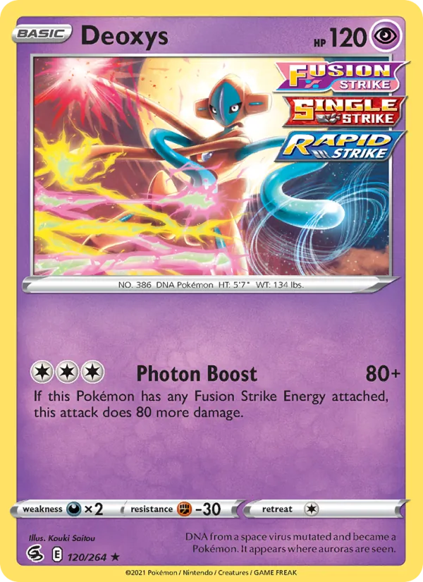 Deoxys Reverse Holo 120/264 Fusion Strike Pokémon Card