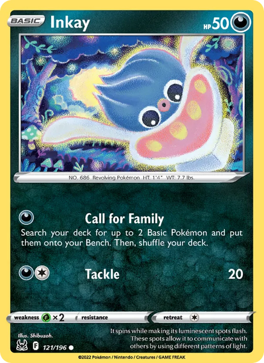 Inkay Normal 121/196 Lost Origin Pokémon Card