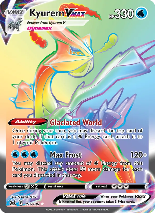 Kyurem VMAX Holo 197/196 Lost Origin Pokémon Card