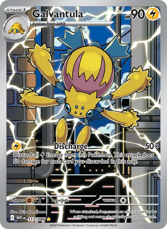 Galvantula Holo 117/86 White Flare Pokémon Card