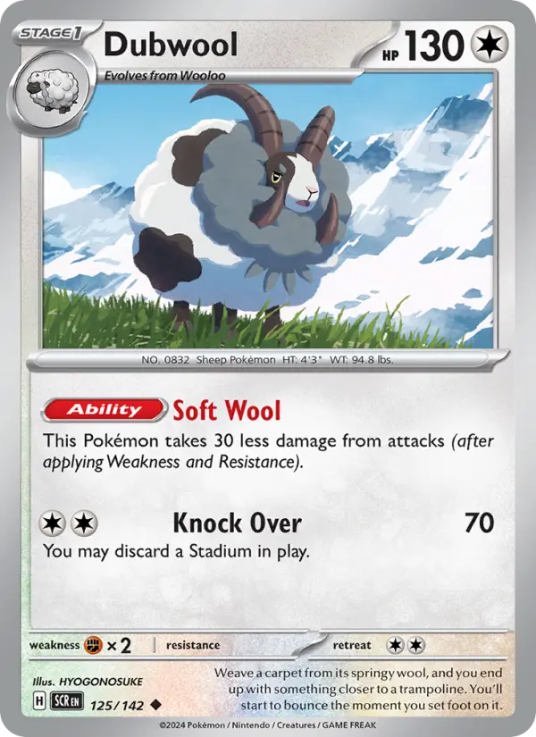 Dubwool Reverse Holo 125/142 Stellar Crown Pokémon Card
