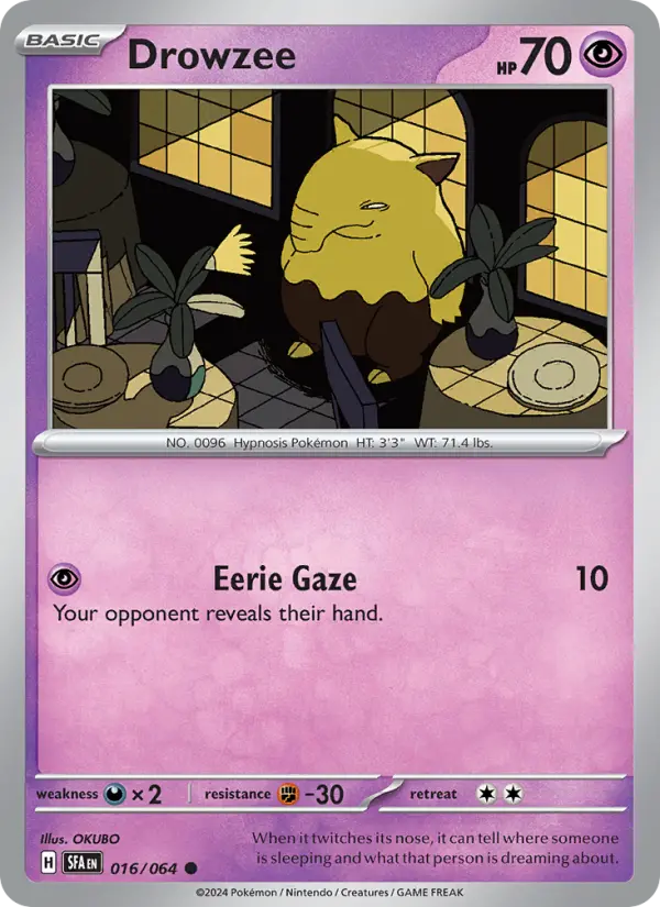 Drowzee Non-Foil 016/64 Shrouded Fable Pokémon Card