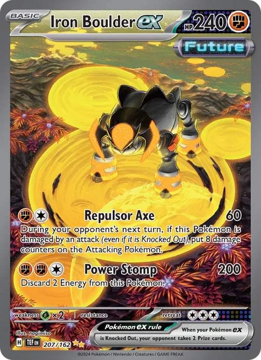 Iron Boulder ex Holo 207/162 Temporal Forces Pokémon Card