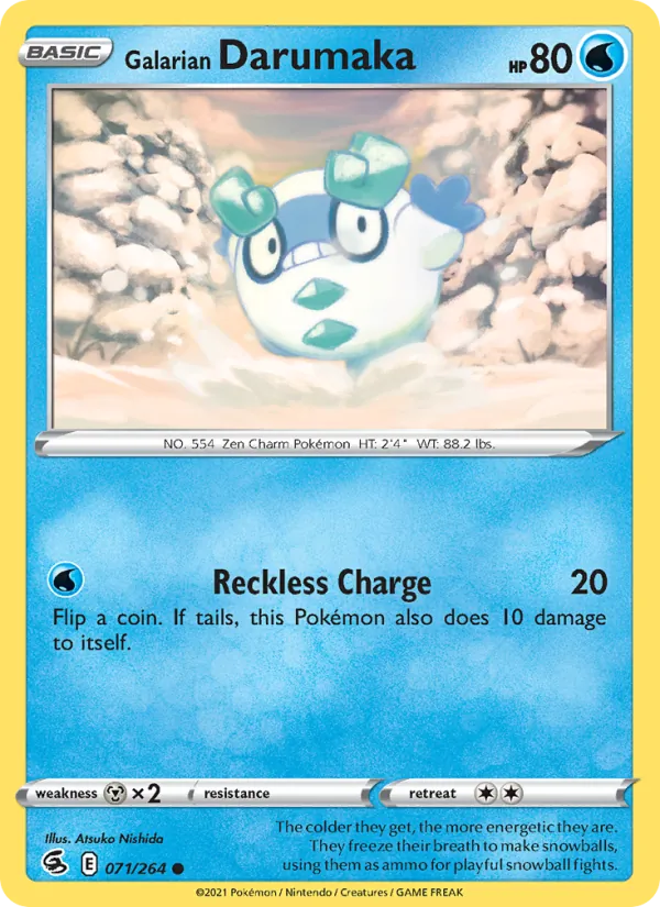 Galarian Darumaka Reverse Holo 071/264 Fusion Strike Pokémon Card