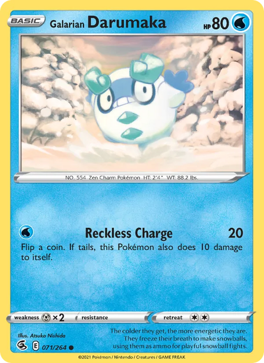 Galarian Darumaka Reverse Holo 071/264 Fusion Strike Pokémon Card