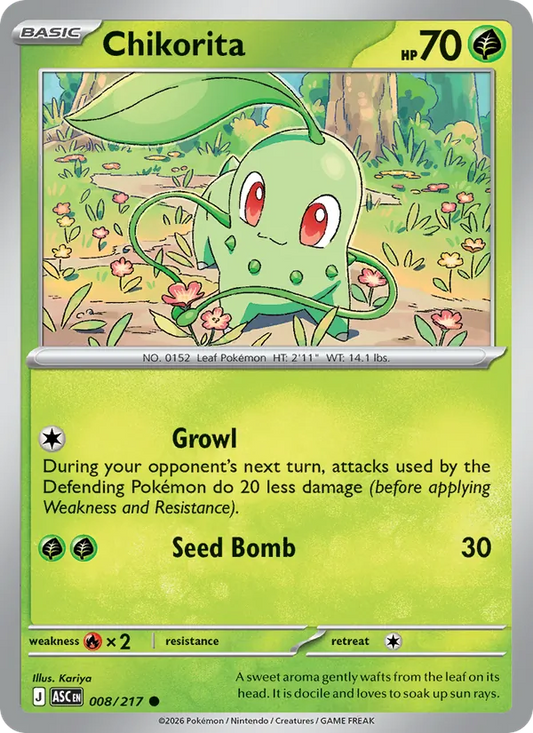 Chikorita Normal 008/217 Ascended Heroes Pokémon Card