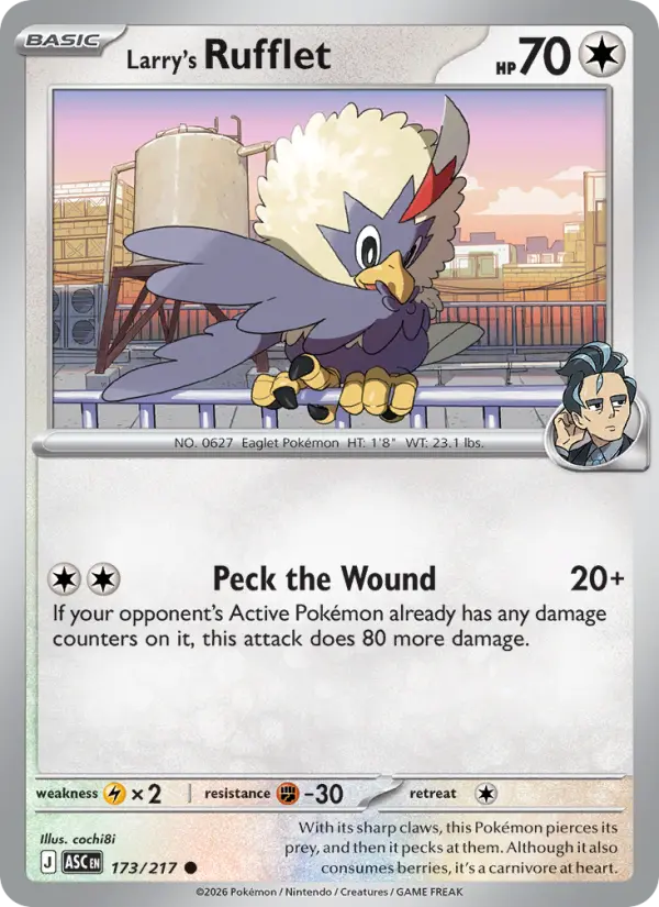 Larry's Rufflet Reverse Holo 173/217 Ascended Heroes Pokémon Card