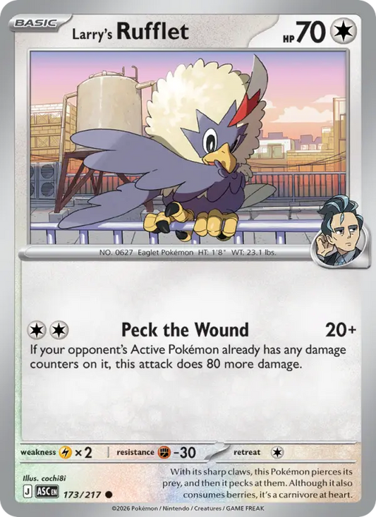 Larry's Rufflet Reverse Holo 173/217 Ascended Heroes Pokémon Card