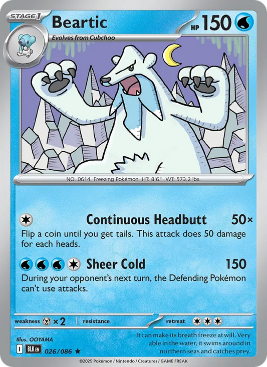 Beartic Holo 026/86 Black Bolt Pokémon Card