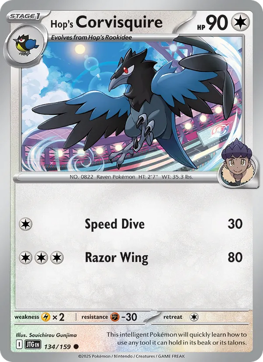 Hop's Corvisquire Normal 134/159 Journey Together Pokémon Card