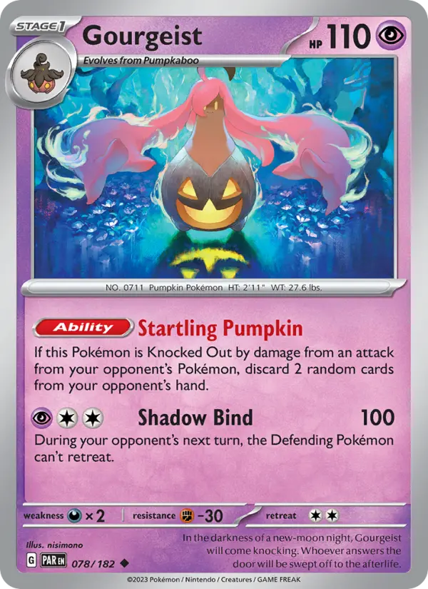 Gourgeist Reverse Holo 078/182 Paradox Rift Pokémon Card