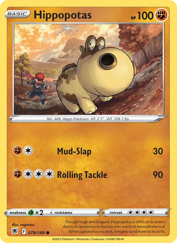 Hippopotas Reverse Holo 079/189 Astral Radiance Pokémon Card