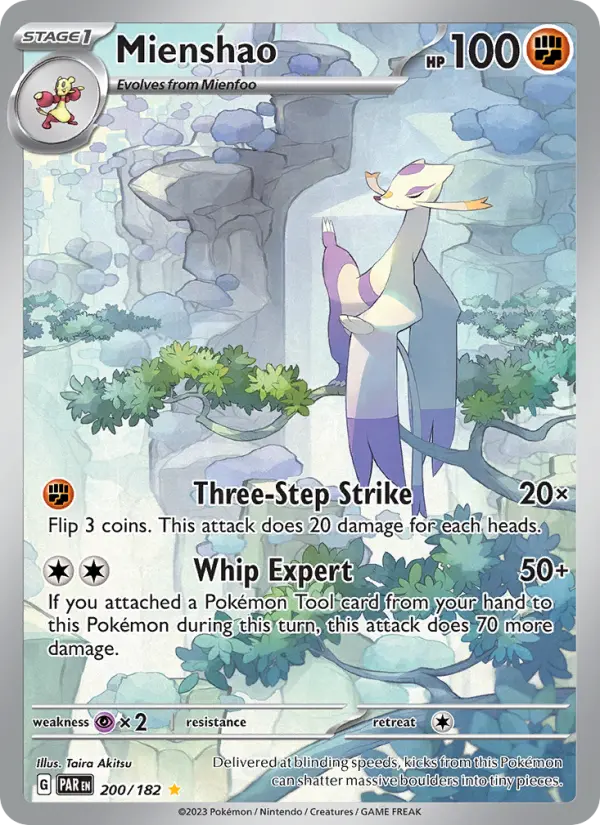 Mienshao Holo 200/182 Paradox Rift Pokémon Card