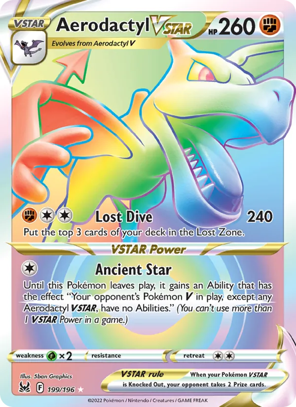 Aerodactyl VSTAR Holo 199/196 Lost Origin Pokémon Card