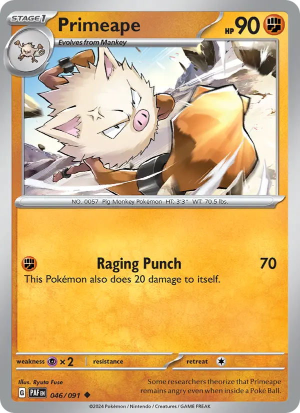 Primeape Reverse Holo 046/91 Paldean Fates Pokémon Card