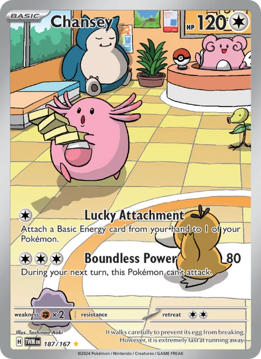 Chansey Holo 187/167 Twilight Masquerade Pokémon Card