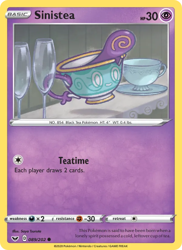 Sinistea Reverse Holo 089/202 Sword & Shield Pokémon Card