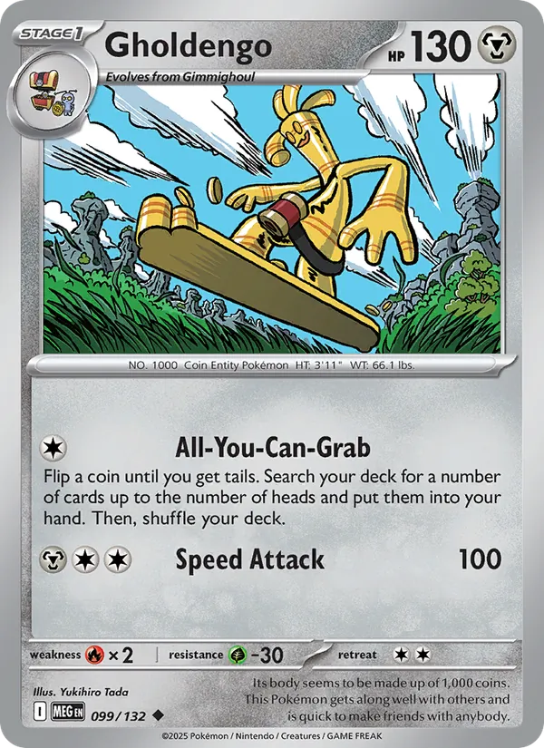 Gholdengo Non-Holo 099/132 Mega Evolution Pokémon Card