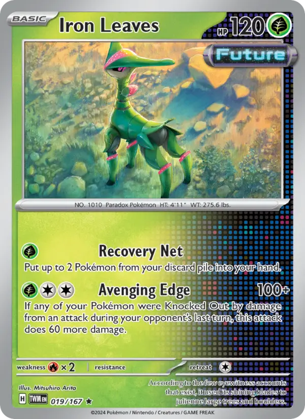Iron Leaves Reverse Holo 019/167 Twilight Masquerade Pokémon Card