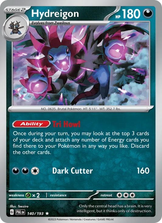 Hydreigon Holo 140/193 Paldea Evolved Pokémon Card