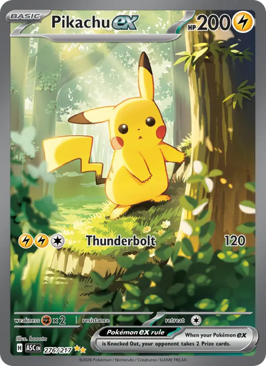 Pikachu ex Holo 276/217 Ascended Heroes Pokémon Card
