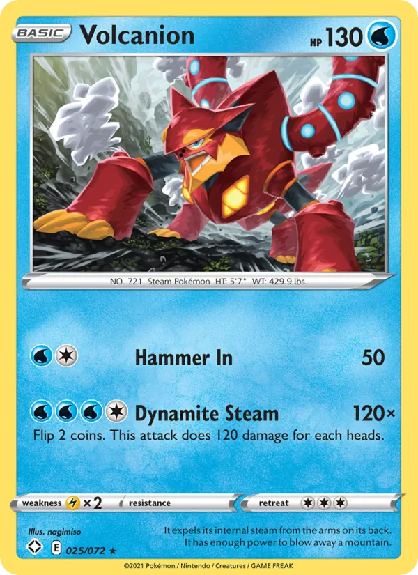 Volcanion Reverse Holo 025/72 Shining Fates Pokémon Card