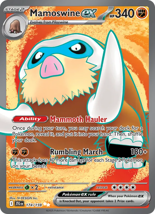 Mamoswine ex Holo 174/159 Journey Together Pokémon Card