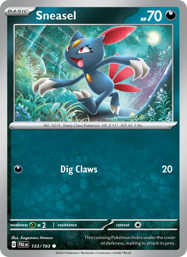 Sneasel Non-Foil 133/193 Paldea Evolved Pokémon Card